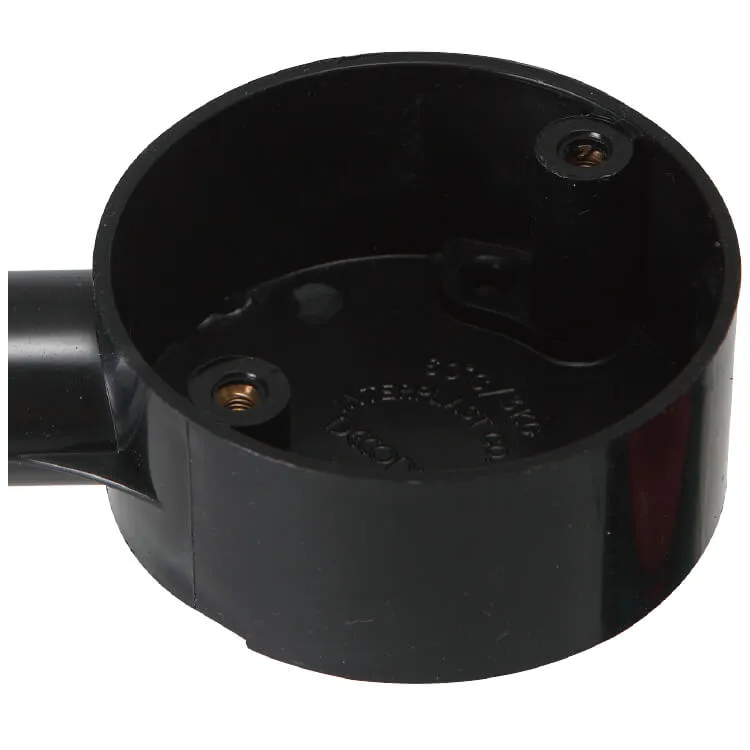ERA MED006 black one-way circular PVC-U conduit terminal box