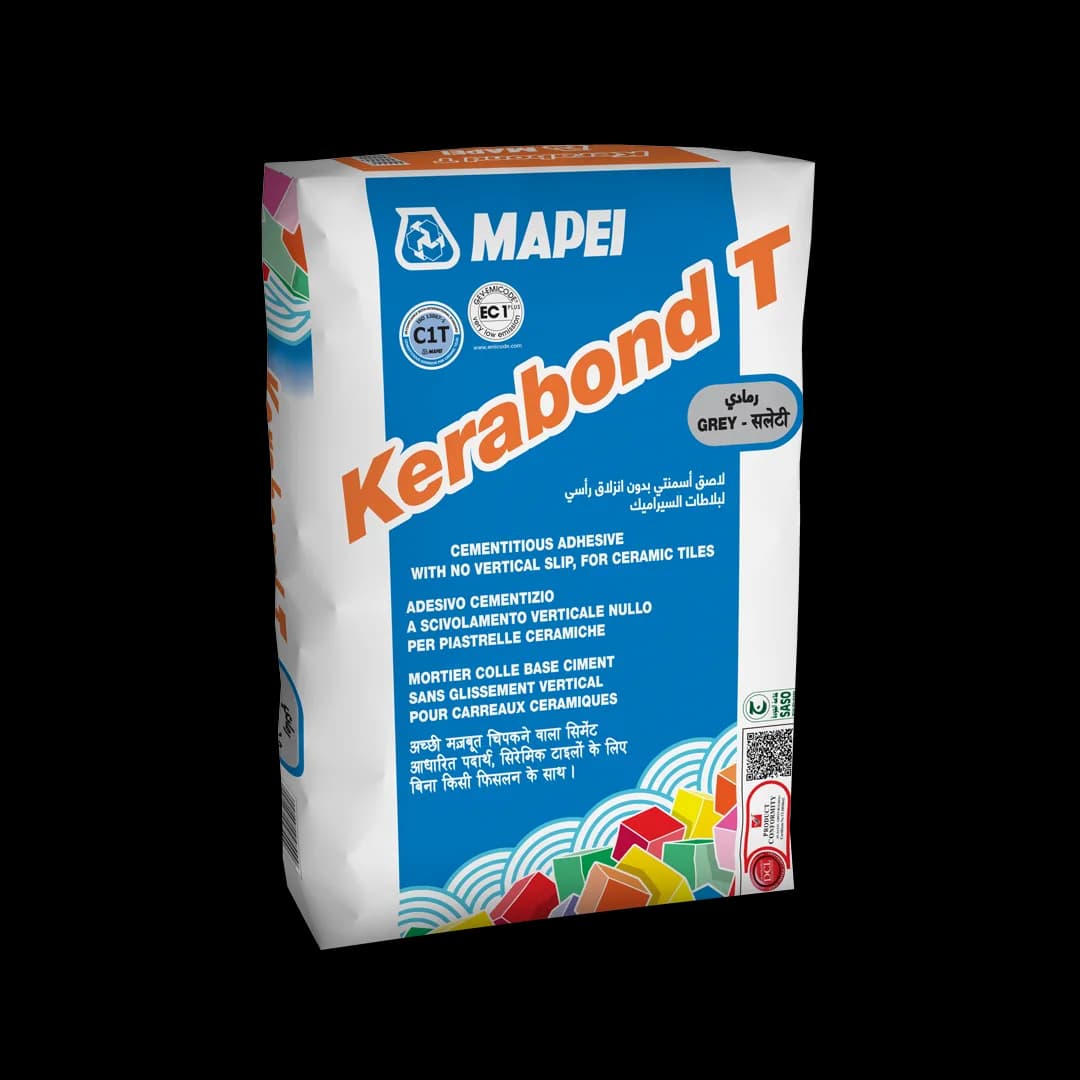 Mapei Kerabond T cementitious tile adhesive family representative bag