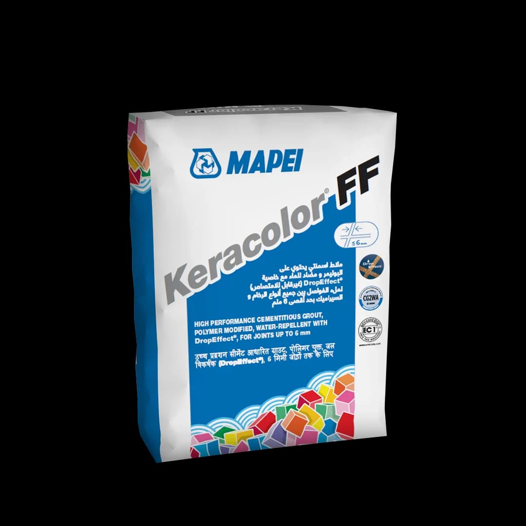 Mapei Keracolor FF fine cementitious grout family representative bag