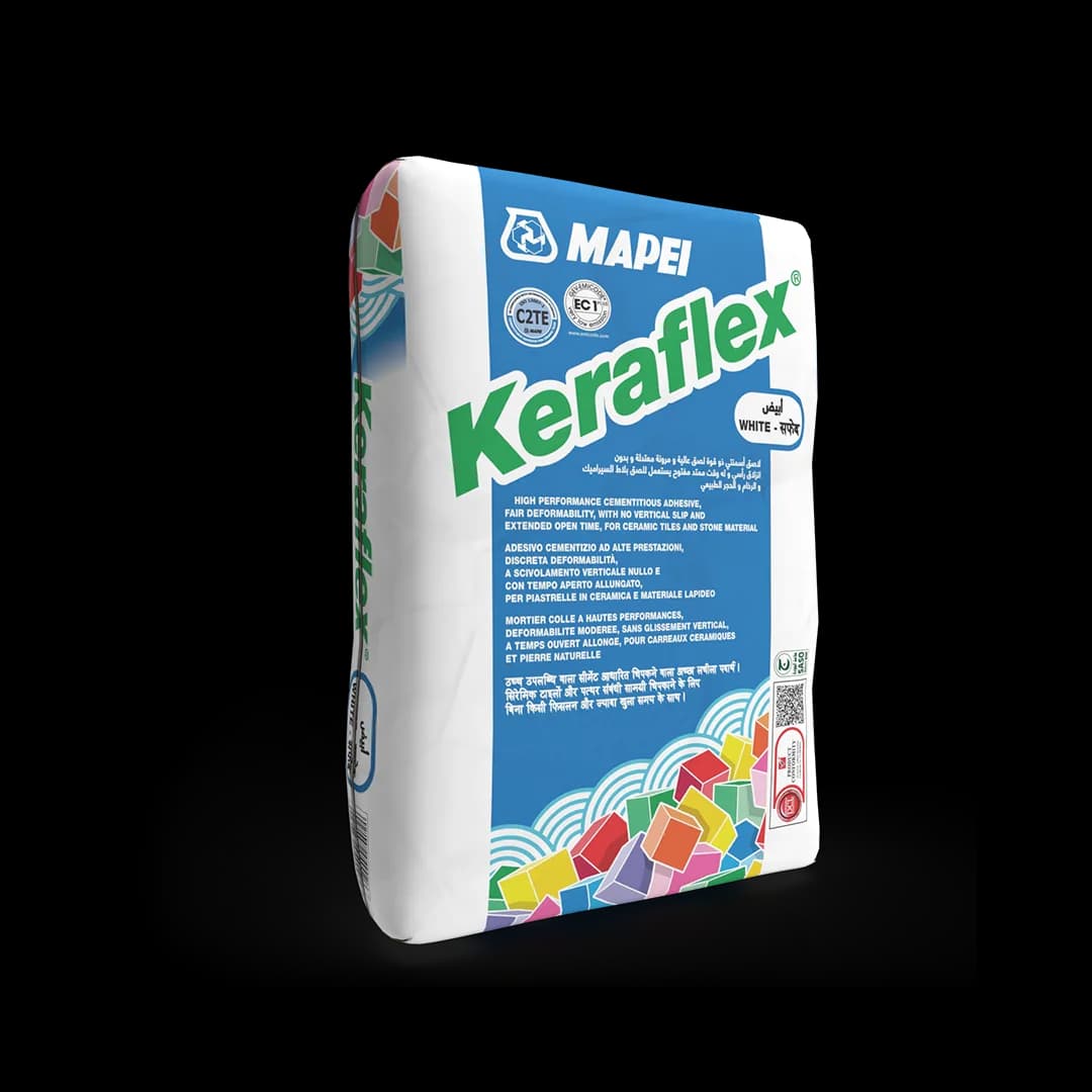 Mapei Keraflex high-performance cementitious tile adhesive family representative bag