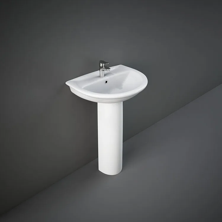 RAK-Karla Alpine White 500 x 406 mm pedestal wash basin set official product image