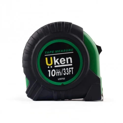 UKEN U10752 10 m x 25 mm green measuring tape official product image